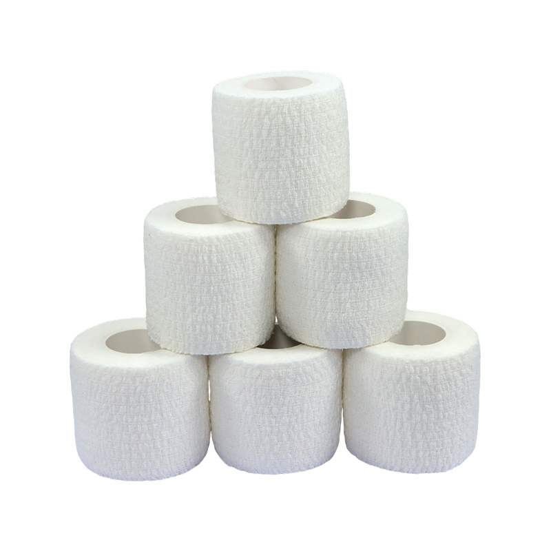 Bandage élastique auto-adhésif en coton de couleur unie, doux et respirant